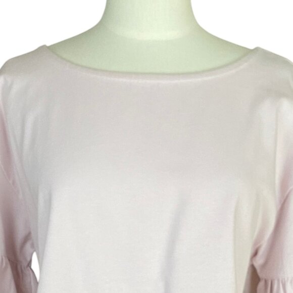 NWT J Crew Ruffle Sleeve Structured Top Pale Lilac Euro Summer French Girl-XL - Picture 2 of 8